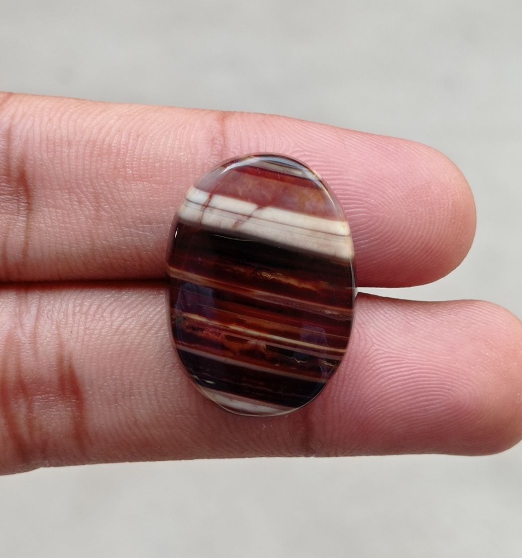 32ct Banded Agate - Sulaimani Aqeeq - 28x20x7mm