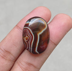 Unique Bands in Agate - Sulaimani Aqeeq - 30x22x8mm