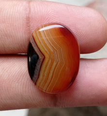 25ct Classy Fortified Agate - Sulaimani Aqeeq - 24x18mm