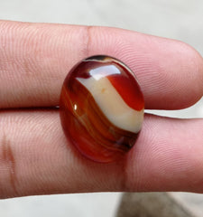 30ct Banded Agate - Sulaimani Aqeeq - 23x18mm