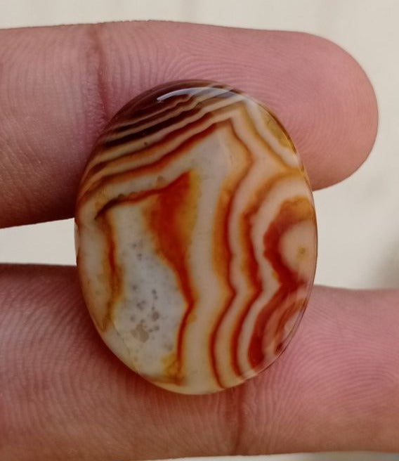 Fortified Agate with Unique Pattern - Sulaimani Aqeeq - 30x23mm