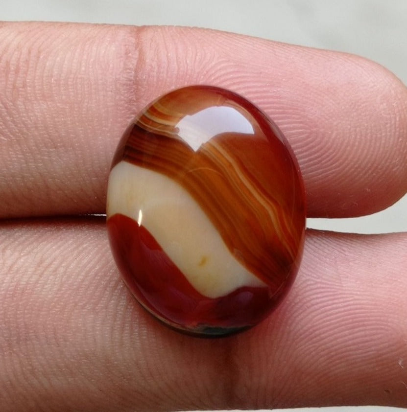 30ct Banded Agate - Sulaimani Aqeeq - 23x18mm