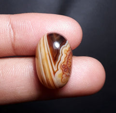 12.5ct Abstract Agate Cabochon- Sulaimani Aqeeq - 18x12mm