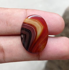 31.1ct Fortified Agate Cabochon - Sulaimani Aqeeq - Dimension 26x19x6.5mm