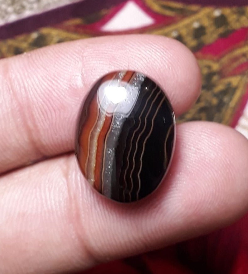 17ct Abstract Agate Cabochon- Sulaimani Aqeeq - 19x15mm