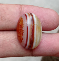 34.1ct Banded Agate Cabochon - Sulaimani Aqeeq - 25x18x10mm