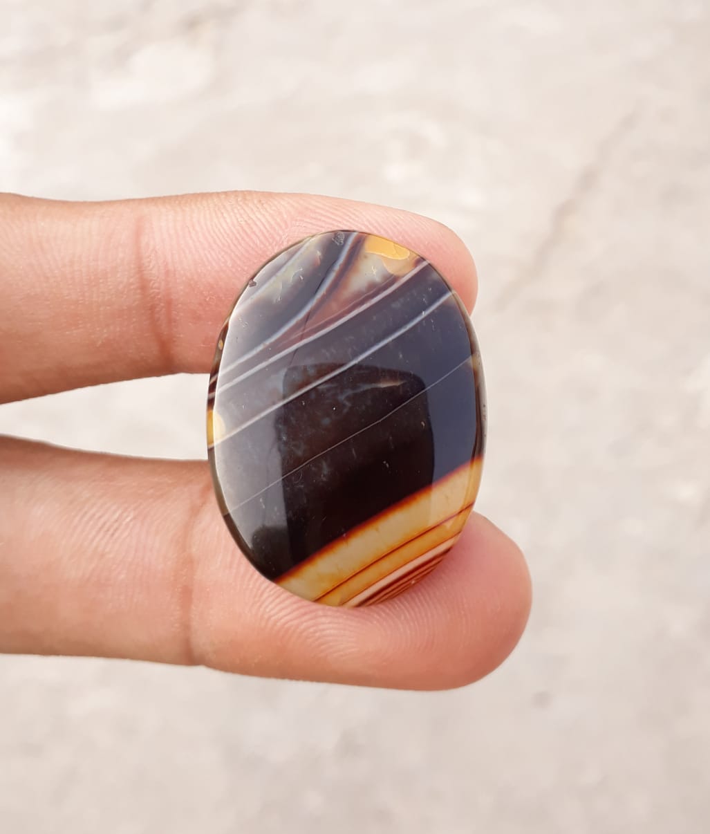 45.8ct Abstract Agate Cabochon- Sulaimani Aqeeq - 31x23mm