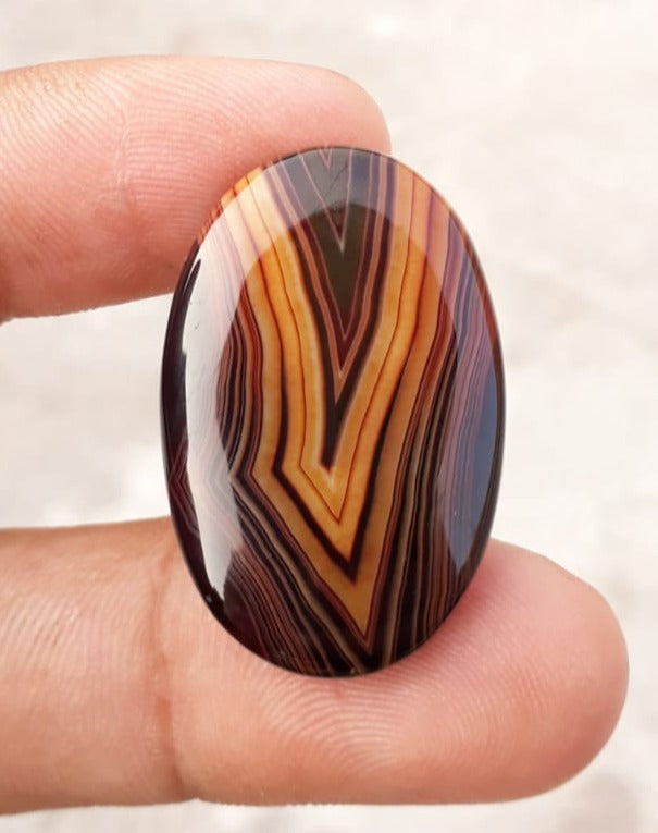 Unique Fortified Agate Cabochon - Sulaimani Aqeeq - 32x21mm
