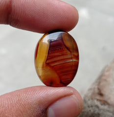 Layered Agate with Chalcedony - Sulaimani Aqeeq - 24x19mm