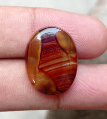 Layered Agate with Chalcedony - Sulaimani Aqeeq - 24x19mm