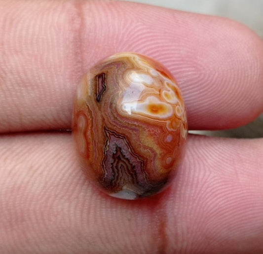 Crazy Lace Agate Cabochon - Sulaimani Aqeeq - 20x15x10mm