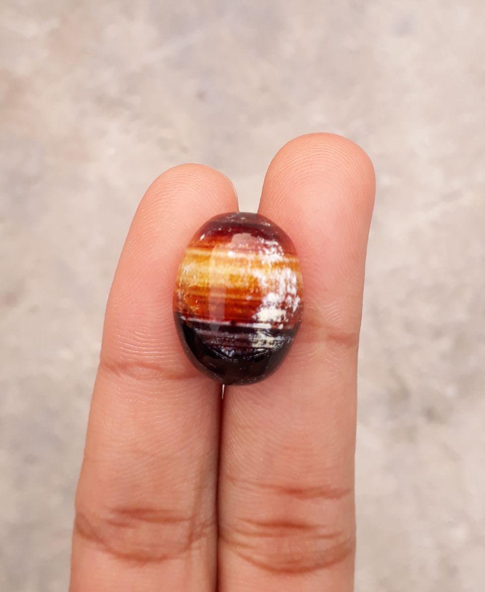 15ct Abstract Line in Agate Cabochon- Sulaimani Aqeeq - 19x14mm