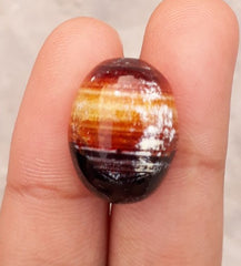 15ct Abstract Line in Agate Cabochon- Sulaimani Aqeeq - 19x14mm