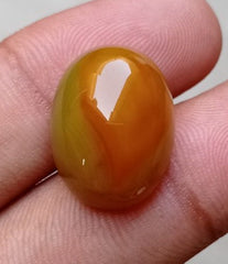 22ct Bi-Color Agate Cabochon - Sulaimani Aqeeq - 20x15mm