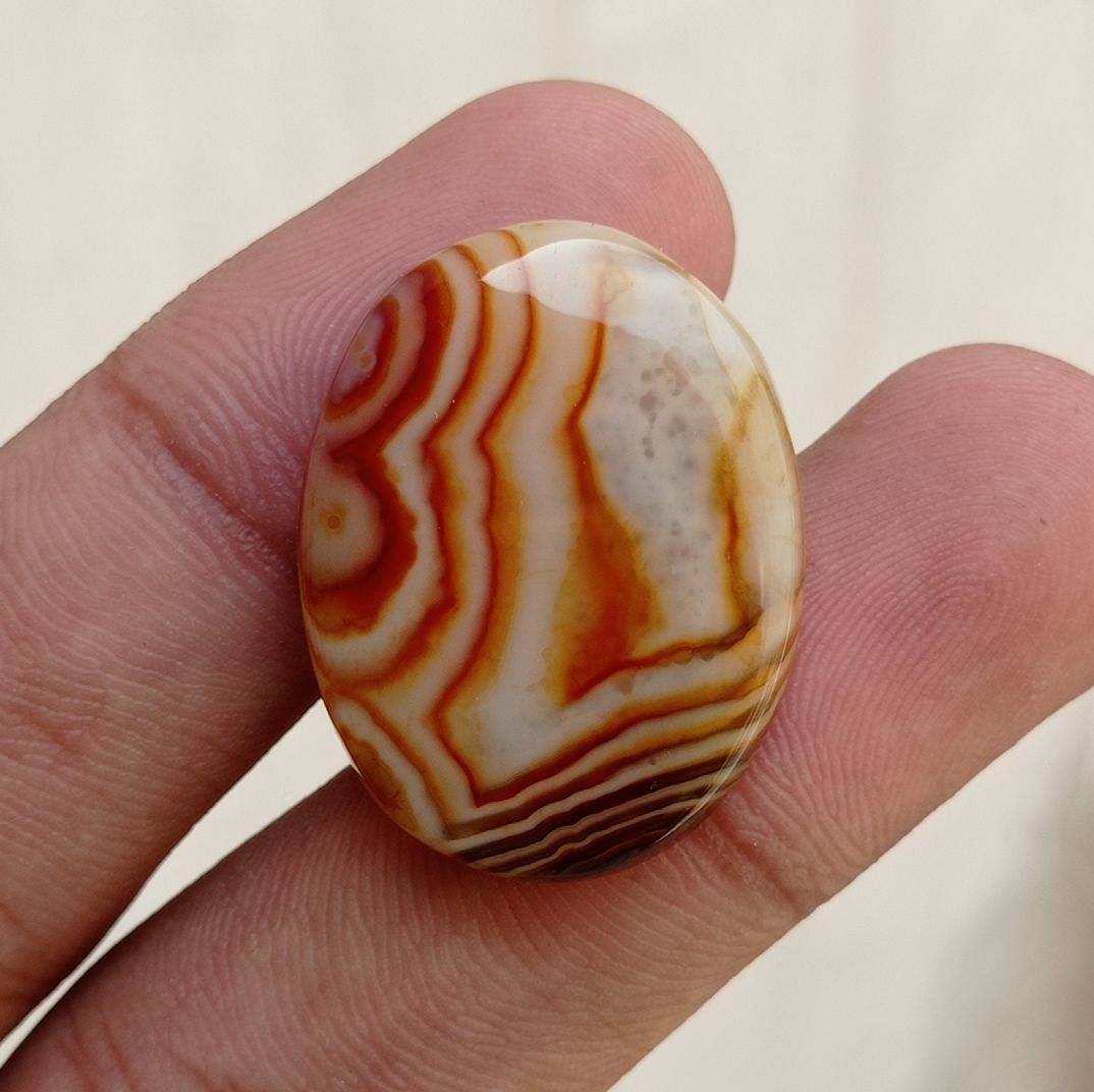 Fortified Agate with Unique Pattern - Sulaimani Aqeeq - 30x23mm