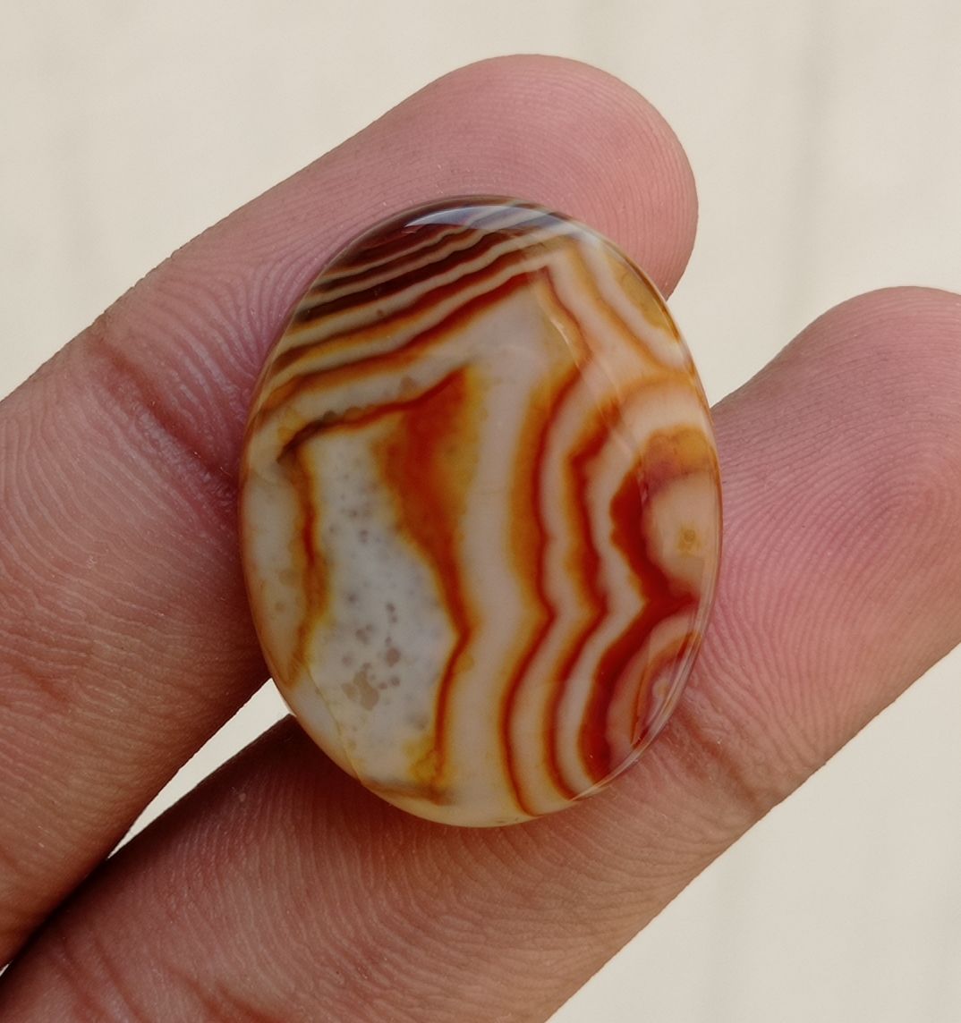 Fortified Agate with Unique Pattern - Sulaimani Aqeeq - 30x23mm