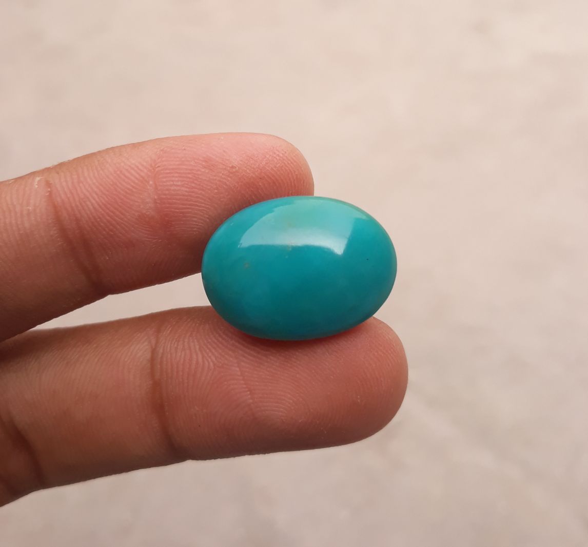 Natural Teal Green Turquoise  - Green Turquoise - 17.7ct- 22x16mm