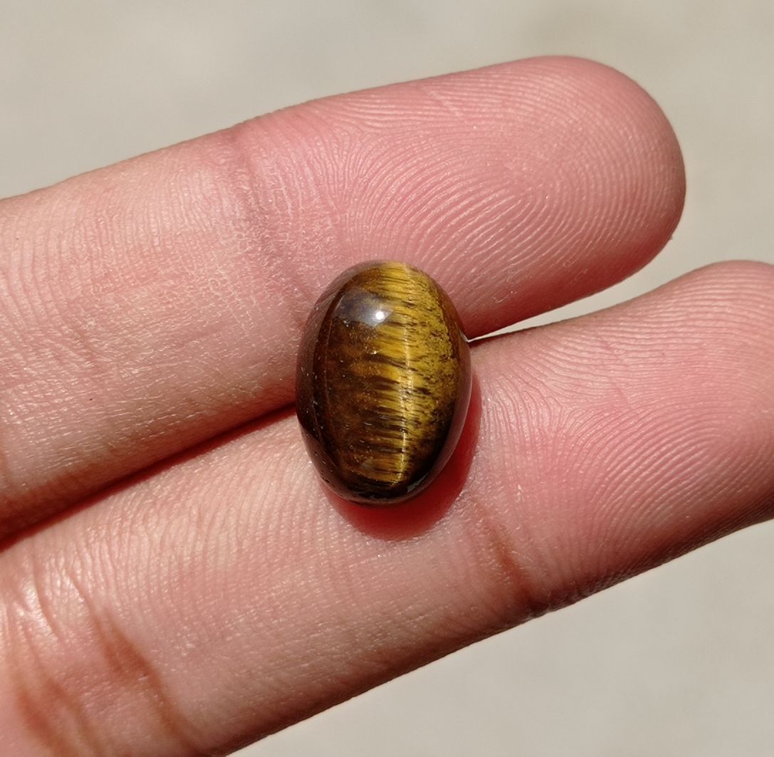 9.2ct Tiger Eye Cabochon - June Birthstone - June Birthstone -  16x11x7mm