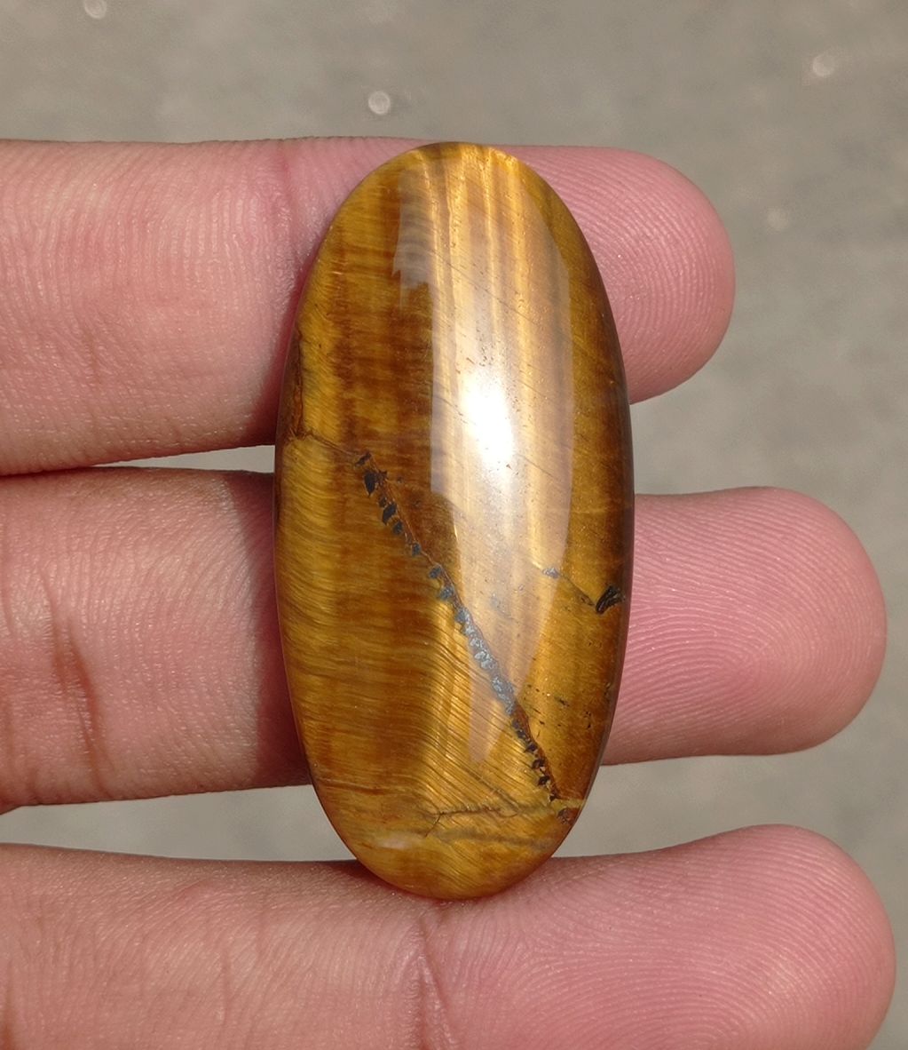 45.4ct Tiger Eye Cabochon - June Birthstone - June Birthstone -  45x21x6mm