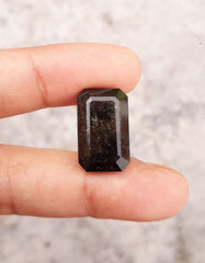 12.6ct Black Tourmalated Quartz - Black Rutile Quartz - Rutilated Quartz -18x11x7mm