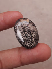 45.30ct Black Tourmalated Quartz - Black Rutile Quartz - Rutilated Quartz