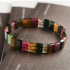 Natural Colorful AAA Tourmaline Gemstone Bracelet, Bangle Jewelry, Bead Sizes 9*7*3mm