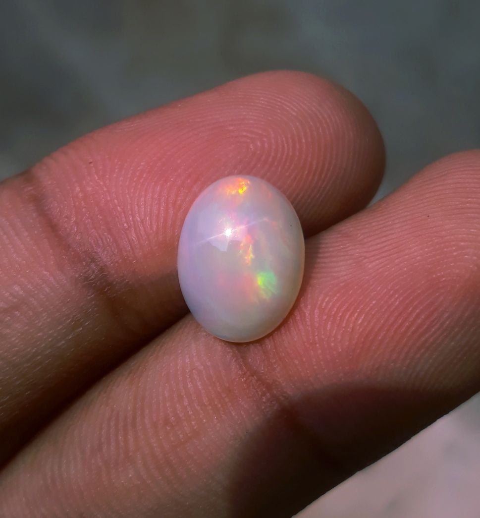 2.8ct Opal for Sale - White Fire Opal - Welo Opal - October Birthstone - 12x9mm