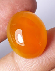 14ct Carnelian Stone-  Natural Carnelian Gemstone- Orange carnelian-Purtagal Yamani Aqeeq- 19.2x16mm