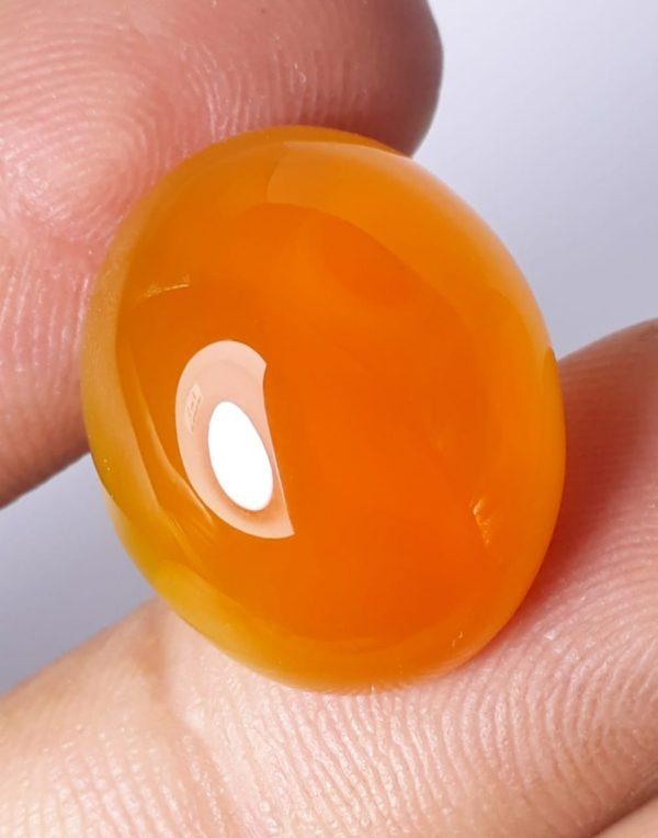 14ct Carnelian Stone-  Natural Carnelian Gemstone- Orange carnelian-Purtagal Yamani Aqeeq- 19.2x16mm