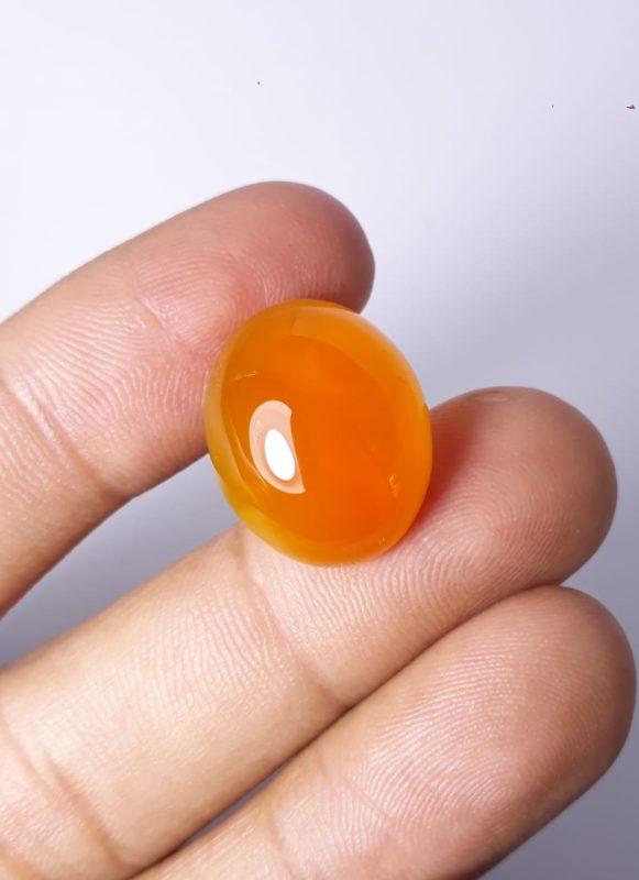 14ct Carnelian Stone-  Natural Carnelian Gemstone- Orange carnelian-Purtagal Yamani Aqeeq- 19.2x16mm