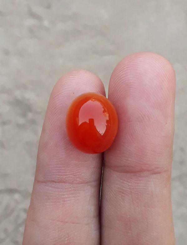 9.5ct Carnelian Stone-  Natural Carnelian Gemstone-  Orange carnelian-Purtagal Yamani Aqeeq- 14x12mm