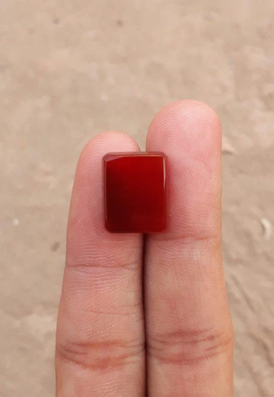 9.6ct Carnelian Stone-  Natural Carnelian Gemstone-Red carnelian-Aqeeq Ahmar-15.6x13mm