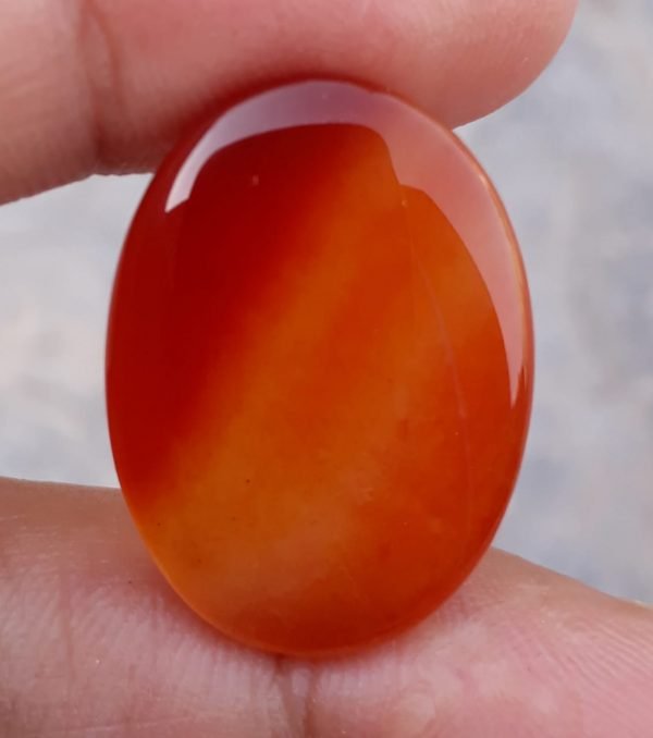 20ct Natural Orange Carnelian Gemstone - Purtagali Yamani Aqeeq- 26x19mm
