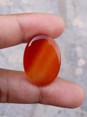 20ct Natural Orange Carnelian Gemstone - Purtagali Yamani Aqeeq- 26x19mm