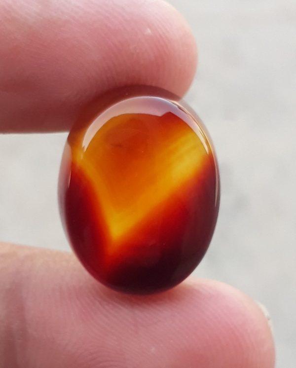 21ct Natural BiColor Carnelian Gemstone - Kabdi Yamani Aqeeq -19x14mm