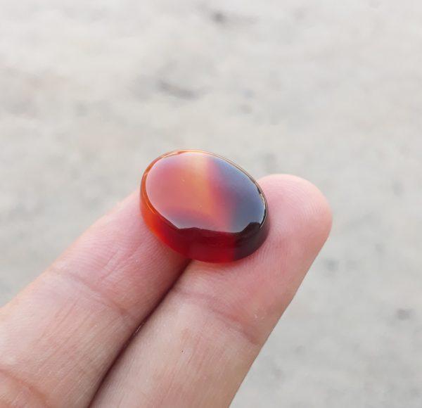 21ct Natural BiColor Carnelian Gemstone - Kabdi Yamani Aqeeq -19x14mm