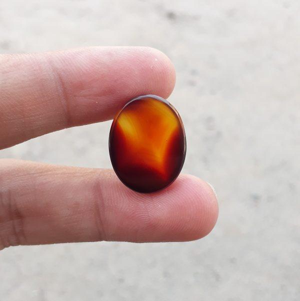 21ct Natural BiColor Carnelian Gemstone - Kabdi Yamani Aqeeq -19x14mm