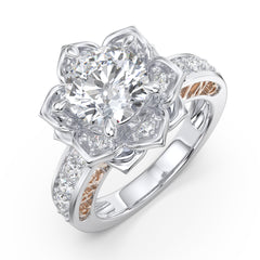 2ct Bespoke Flower-shaped Moissanite Friendship / Promise Ring - Best Ring gift for Soulmate