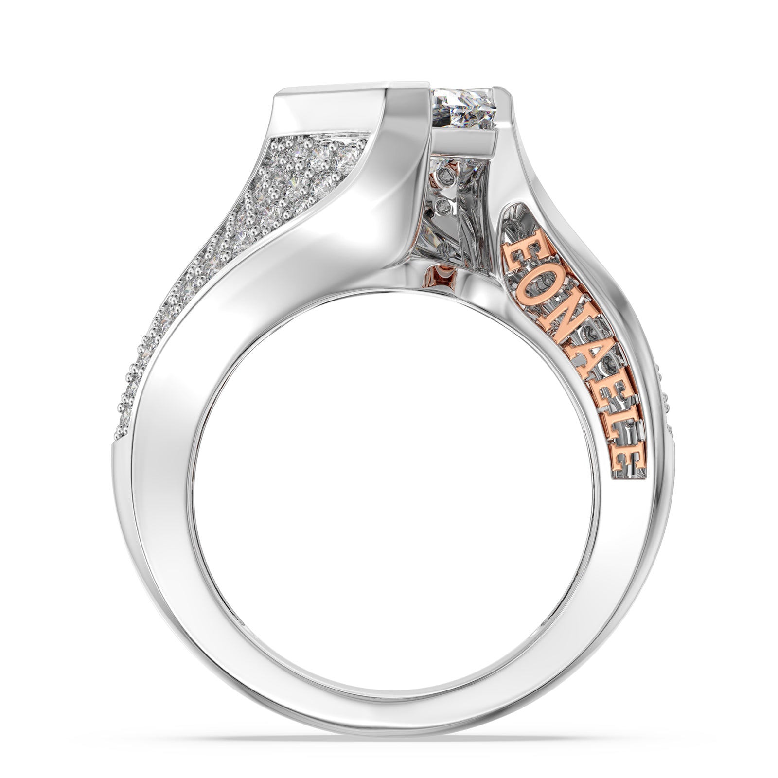 3ct Bespoke Emerald-Cut Moissanite Friendship / Promise Ring  - Best Ring gift for Soulmate