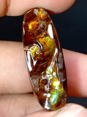 Firy Mexican Fire Agate Long OVal Carving - Agata De Fuego