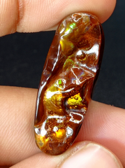 Firy Mexican Fire Agate Long OVal Carving - Agata De Fuego