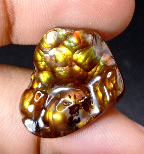 Elegant Rare Mexican Fire Agate Carving with Segenite Needles