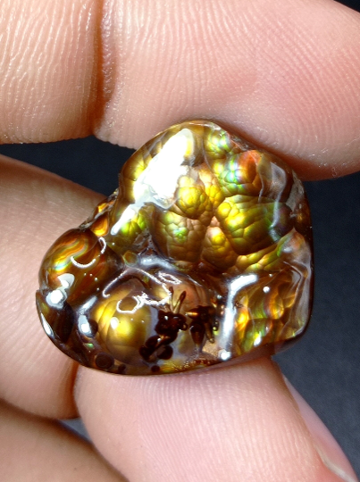 Elegant Rare Mexican Fire Agate Carving with Segenite Needles