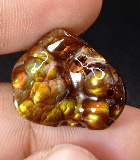 Elegant Rare Mexican Fire Agate Carving with Segenite Needles