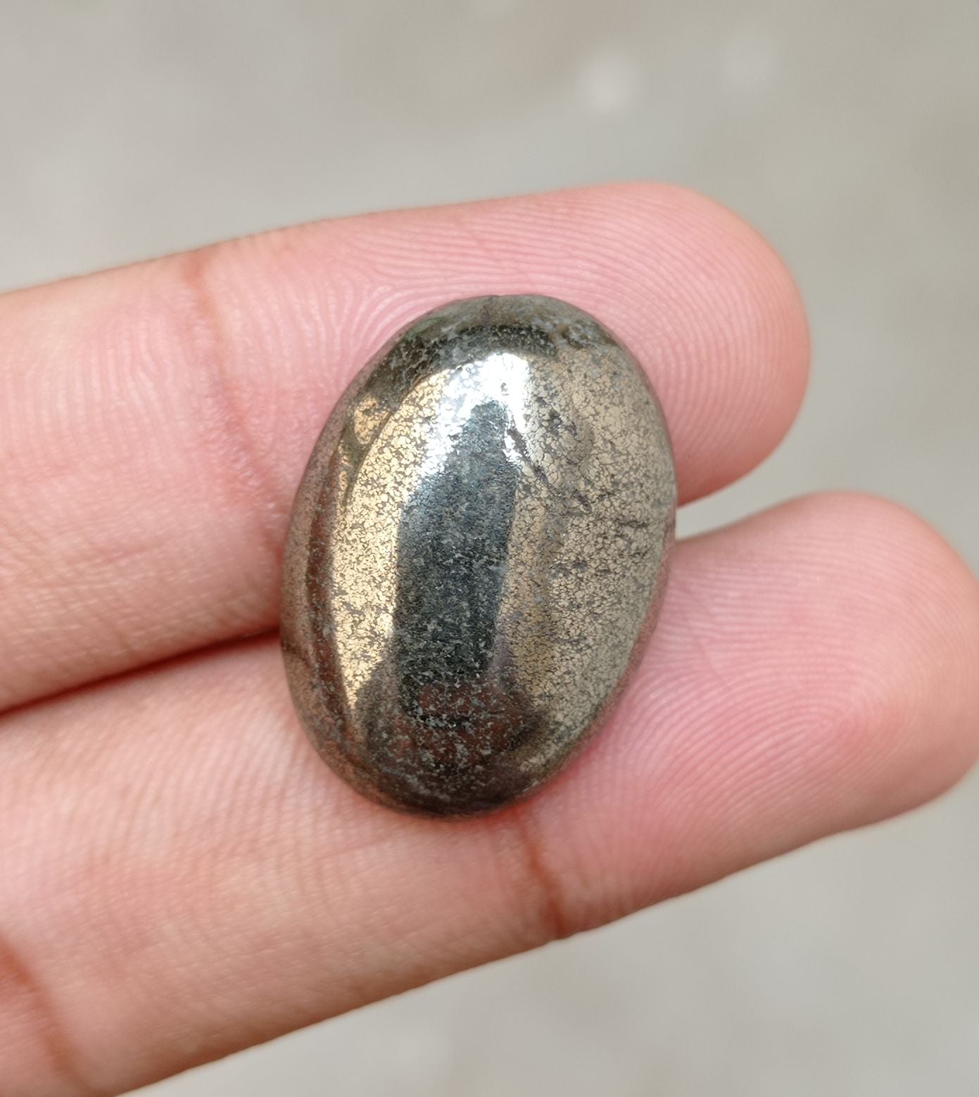 32.3ct Natural Pyrite Cabochon - Iron Pyrite Crystal - Fool's Gold Gemstone - August Birthstone -25x18x6mm