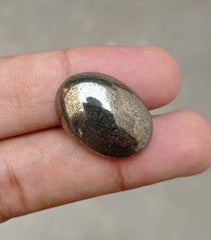 35.9ct Natural Pyrite Cabochon - Iron Pyrite Crystal - Fool's Gold Gemstone - August Birthstone -25x18x7mm