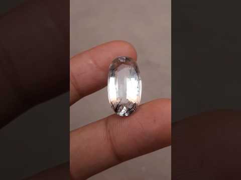 16.35ct Black Tourmalated Quartz - Black Rutile Quartz - Rutilated Quartz - 23x12x9mm