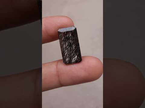14.8ct Black Tourmalated Quartz - Black Rutile Quartz - Rutilated Quartz -22x12x7mm