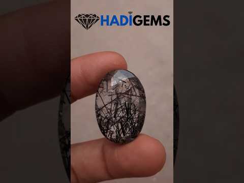 45.30ct Black Tourmalated Quartz - Black Rutile Quartz - Rutilated Quartz