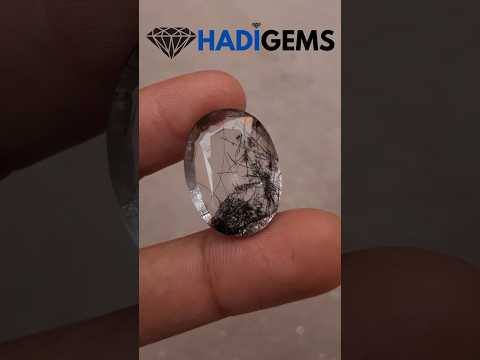 29.55ct Black Tourmalated Quartz - Black Rutile Quartz - Rutilated Quartz